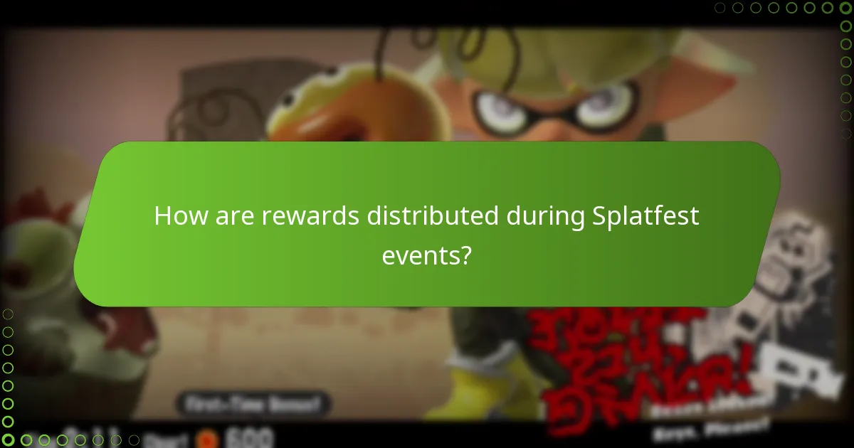 How are rewards distributed during Splatfest events?
