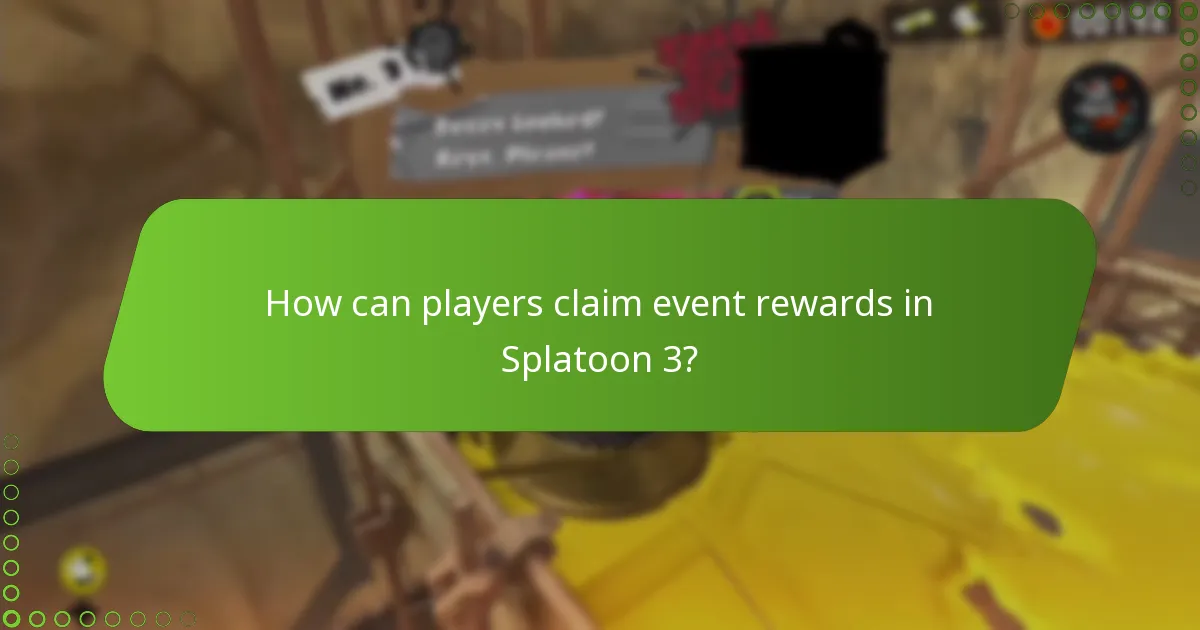 How can players claim event rewards in Splatoon 3?
