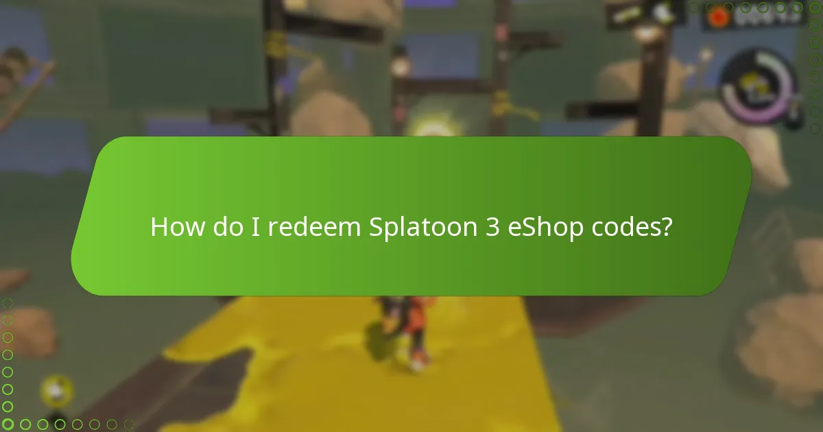 How do I redeem Splatoon 3 eShop codes?