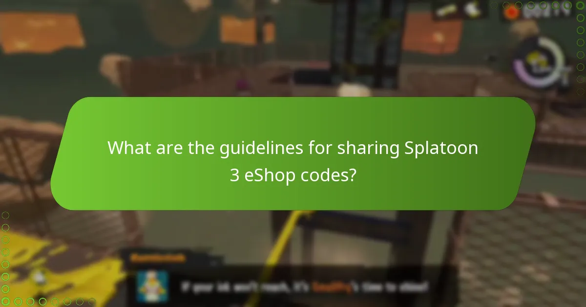 How can users share Splatoon 3 eShop codes safely?